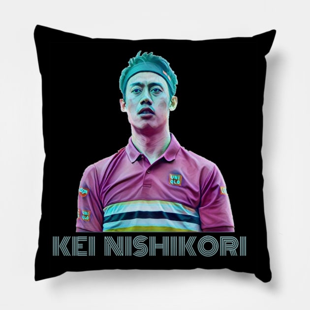 kei nishikori Pillow by BorodinaAlen