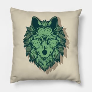 Wolf Head Illustration Pillow