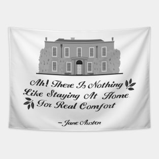 Jane Austen Home Quote Design Tapestry