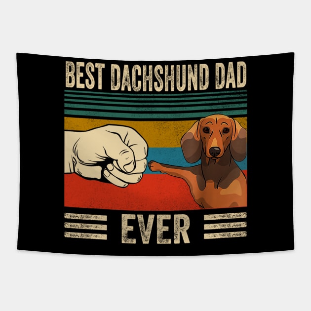 Best Dachshund Dad Ever Vintage Tapestry by Xamgi