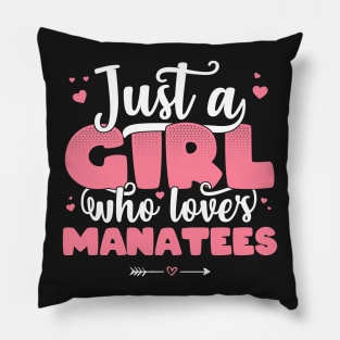 Just A Girl Who Loves Manatees - Cute Manatee lover gift graphic Pillow