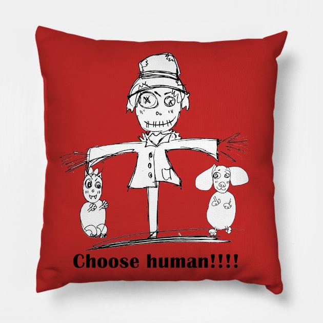 human scarecrow Pillow by loulousworld