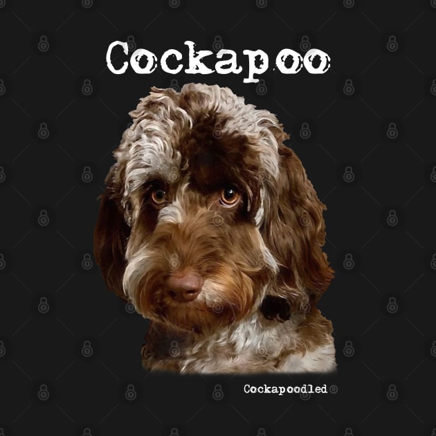 Brown and White Merle Cockapoo / Spoodle Doodle Dog by WoofnDoodle 