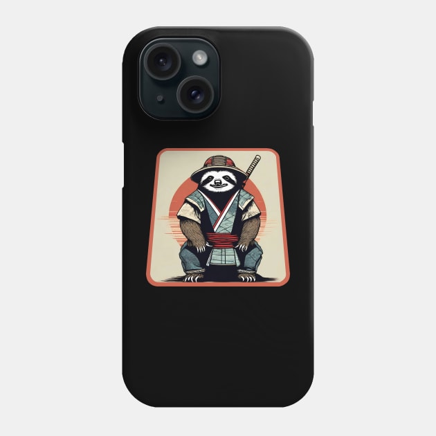 Sloth Samurai Phone Case by Ilustradamus