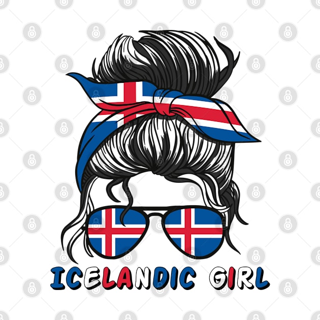 Island Iceland Flag Girls Icelandic Girl Kids by qwertydesigns