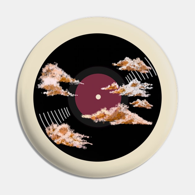 Vinyl Record - Orange clouds Pin by SwasRasaily