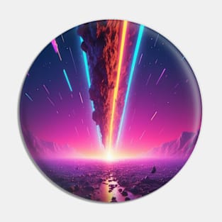 Neon Nebula: Retro Meteorite Descent' Pin