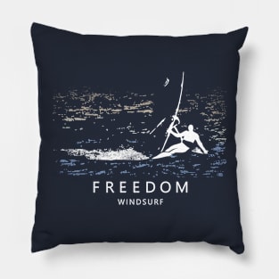 Windsurfing FREEDOM Windsurfer Planing over Ocean Sea Waves Pillow