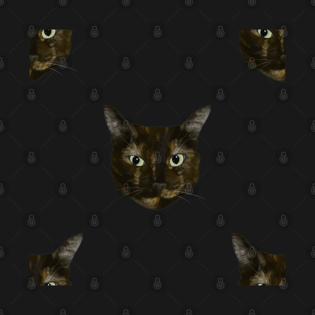 Grumpy Calico Cats - Repeat Pattern by andreeadumez