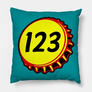 Retro Vintage Bottlecap 123 Pillow