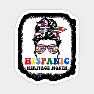 National Hispanic Heritage Month Gift 2022 Messy Bun All Countries Magnet
