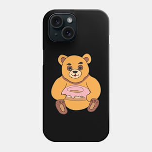 Teddy bear with donut Phone Case