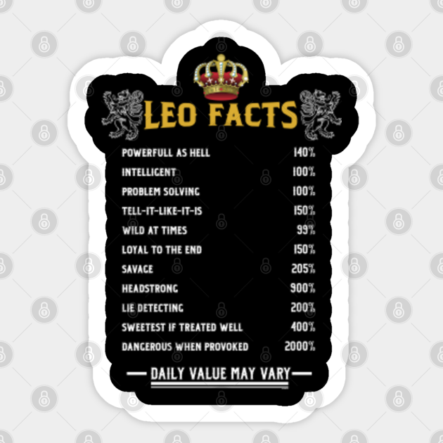 Leo Facts Awesome Zodiac Sign Gift Shirt Leo Horoscope Sticker Teepublic