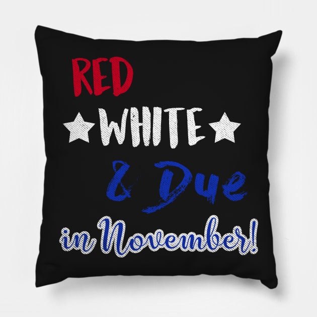 Red White and Due in November Pillow by joshp214