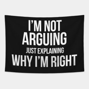 I'm not arguing Just explaining why I'm right Funny Sarcasm Tapestry