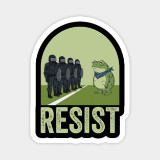 Resist Frog - Portland Protest Activist Vintage Poster Magnet