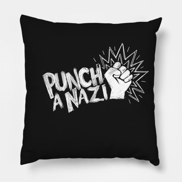 Punch a Nazi Pillow by IllustratedActivist