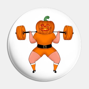 Funny workout design for Halloween Jack-o'-lantern Squats Pin