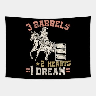 3 Barrels 2 Hearts 1 Dream I Horseback Riding Tapestry