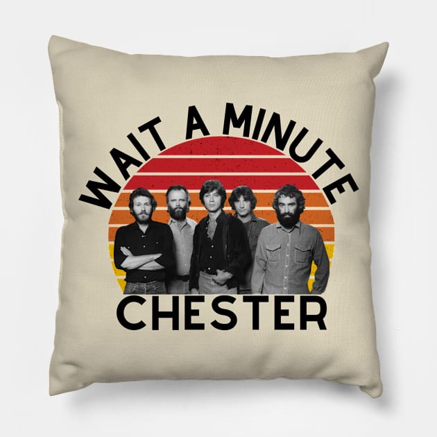 Wait A Minute Chester Retro Pillow by GoodWills