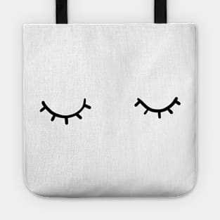 Closed eyes, just eyelashes Tote