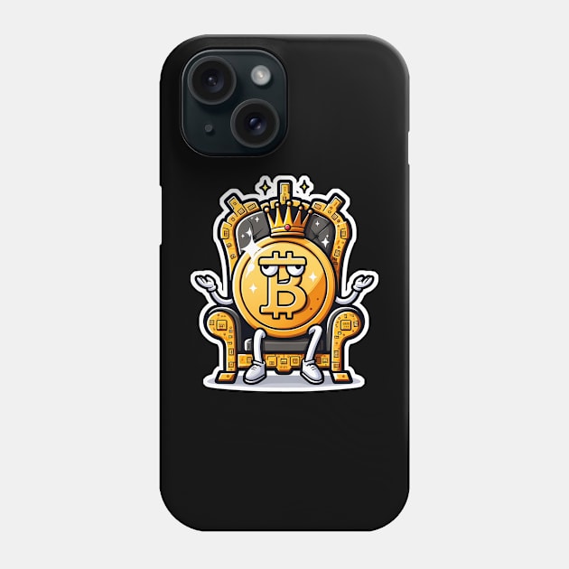 Crypto Royalty: The Reign of Bitcoin Phone Case by Doming_Designs