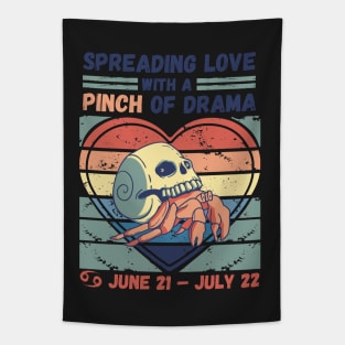 Funny Cancer Zodiac Sign - Spreading Love With A Pinch Of Drama Tapestry