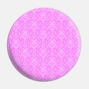 Retro Pink Damask Pattern Pin