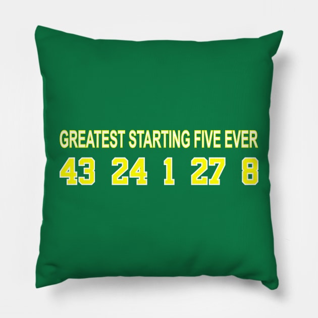 1979 Seattle Sonics Greatest Starting Five Pillow by Retro Sports