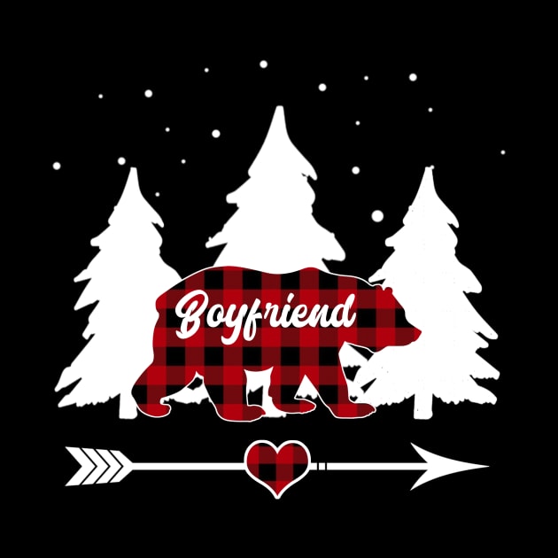 Boyfriend Bear Buffalo Red Plaid Matching Family Christmas by Soema