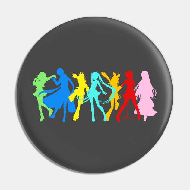 Vocaloid Group Silhouette Pin by katmh