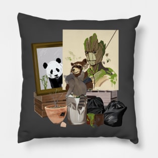 Rockwell Raccoon Pillow