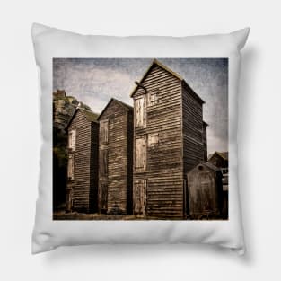 Fishermens Huts at Hastings, East Sussex Pillow