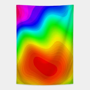 Super Neon Rainbow Tie-Dye Portal Wave Abstract Pattern Tapestry