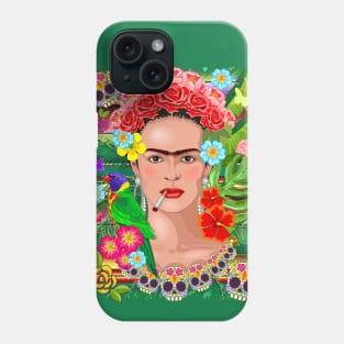 Frida Kahlo Floral Exotic Portrait Phone Case