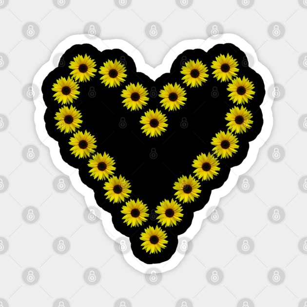 sunflower heart, sunflower, sunflowers, flowers, Magnet by rh_naturestyles