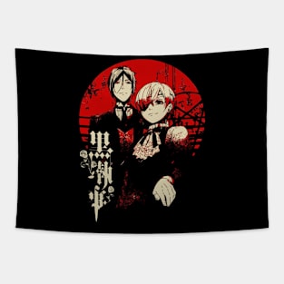 Black butler Sebastian michaelis  Ciel phantomhive Vintage Tapestry