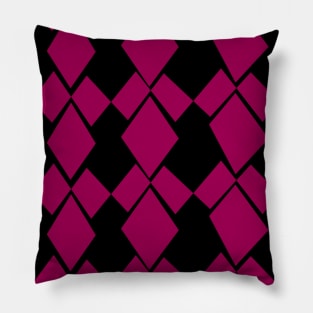 Geometric Diamonds Design (Dark Magenta and Black) Pillow