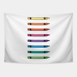 Rainbow Crayon Illustration Set Tapestry