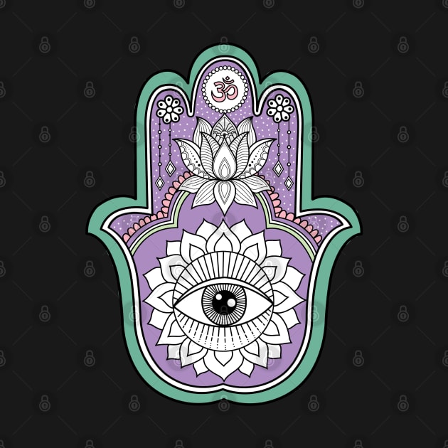 Purple Hamsa Hand by SuperrSunday