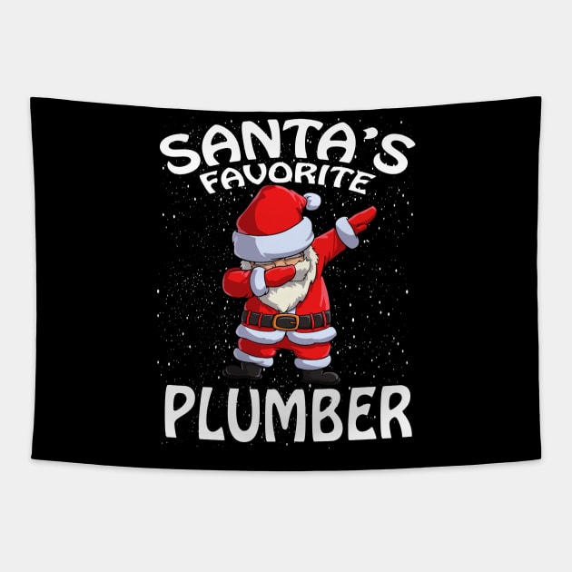 Santas Favorite Plumber Christmas Tapestry by intelus