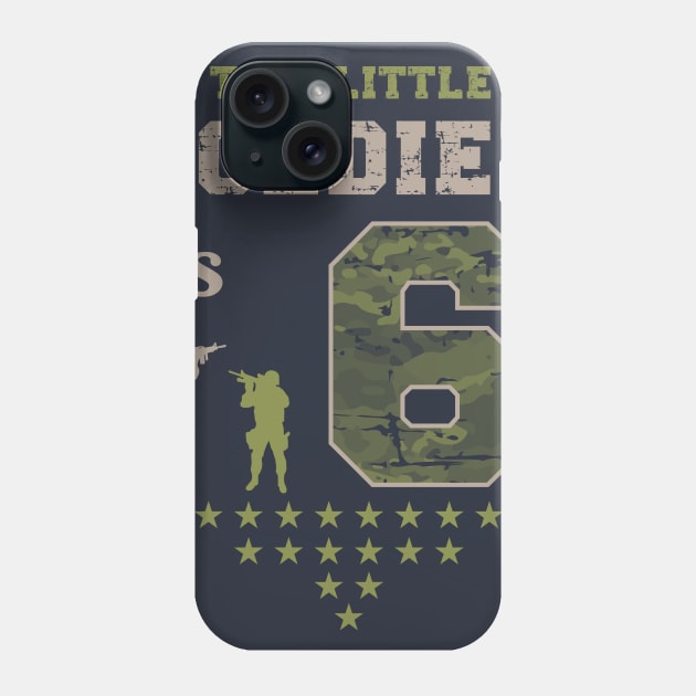 Kids 6 Year Old Soldier Birthday Gift Military T Shirt Phone Case by Klouder360