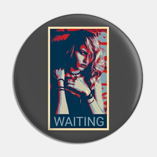 Waiting Girl - Shepard Fairey style design Pin