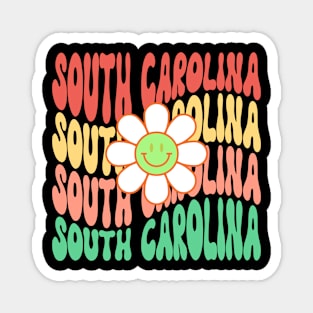 South Carolina Groovy Daisy Wanderlust Travel State Magnet