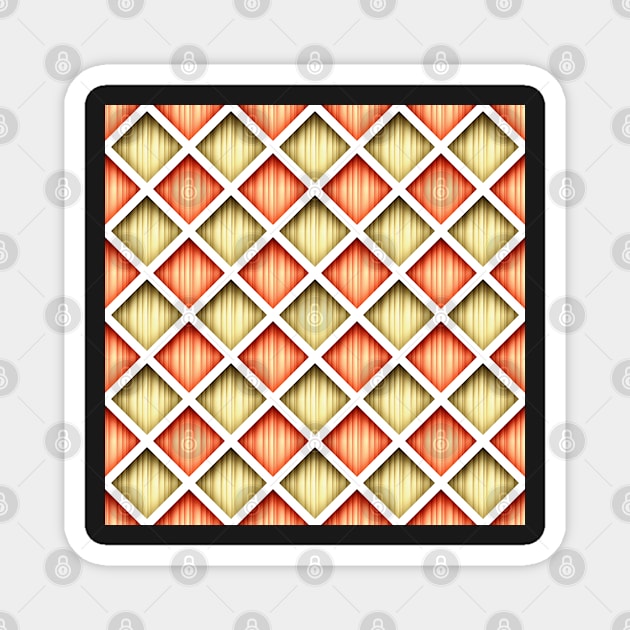 3d Geometric Pattern, Rhombic Harlequin Motif Magnet by lissantee