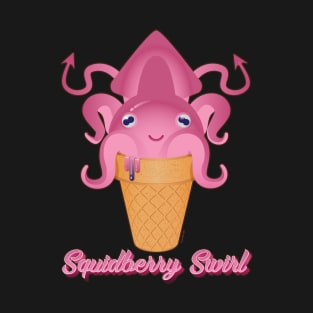 Squidberry Swirl Cute Squid Ice Cream Cone T-Shirt