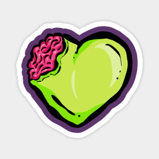 My Green Voodoo Dead Zombie Heart and Brains Magnet