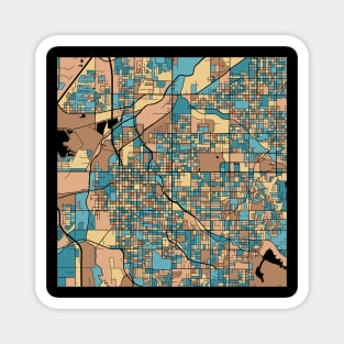 Lincoln Map Pattern in Mid Century Pastel Magnet