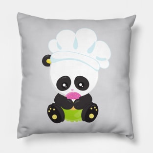 Cooking Panda, Baking Panda, Panda With Donut Pillow