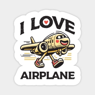 I Love Airplane Magnet